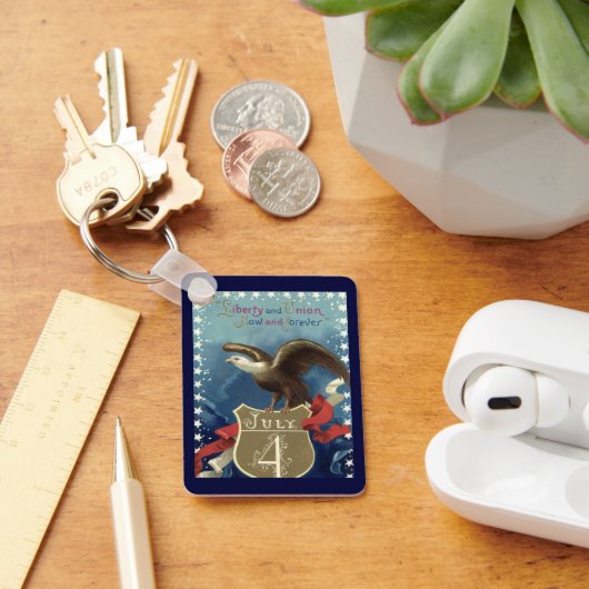 ヴィンテージ愛国的7月4日、イーグルと星 キーホルダー (デスク)