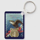 ヴィンテージ愛国的7月4日、イーグルと星 キーホルダー (裏面)