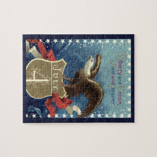 ヴィンテージ愛国的7月4日、イーグルと星 ジグソーパズル (横)