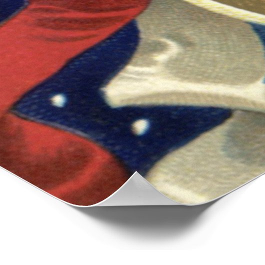 ヴィンテージ愛国的7月4日、イーグルと星 ポスター (角)