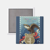 ヴィンテージ愛国的7月4日、イーグルと星 マグネット (正面/裏面)