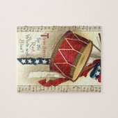 ヴィンテージ愛国的、ドラム缶と音符 ジグソーパズル (横)