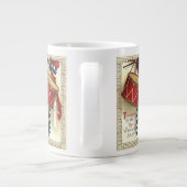 ヴィンテージ愛国的、ドラム缶と音符 ジャンボコーヒーマグカップ (裏面)