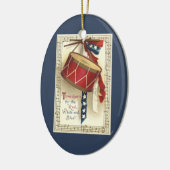 ヴィンテージ愛国的、ドラム缶と音符 セラミックオーナメント (左)