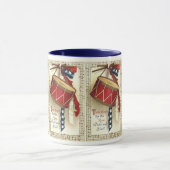 ヴィンテージ愛国的、ドラム缶と音符 マグカップ (中央)