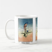 ヴィンテージ愛国的、レディ、イーグルとアメリカ国旗 コーヒーマグカップ (左)