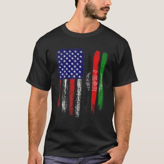 ヴィンテージ愛国米国アフガニスタン動揺して国旗 Tシャツ (正面)