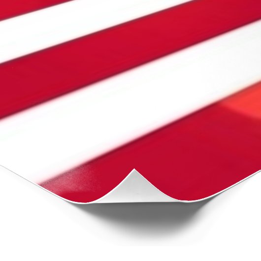 ヴィンテージ愛国米国国旗とカラフルハート ポスター (コーナー)