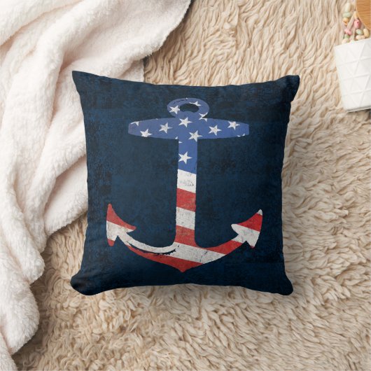 ヴィンテージ愛国米国国旗のいかり航海の米国 クッション (ブランケット)