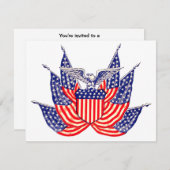 ヴィンテージ愛国米国国旗、パーティの招待状 招待状 (正面/裏面)