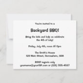 ヴィンテージ愛国米国国旗、7月4日パーティー 招待状 (裏面)