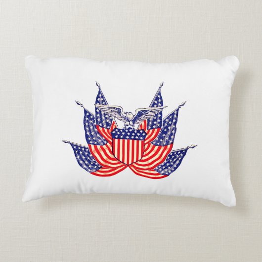 ヴィンテージ愛国米国国旗、7月4日 アクセントクッション (裏面)