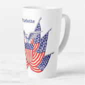 ヴィンテージ愛国米国国旗、7月4日 カフェラテマグ (右アングル)