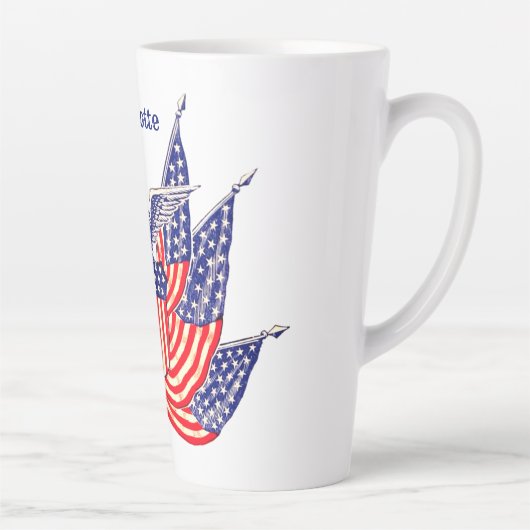 ヴィンテージ愛国米国国旗、7月4日 カフェラテマグ (右)