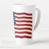 ヴィンテージ愛国米国国旗、7月4日 カフェラテマグ (右アングル)