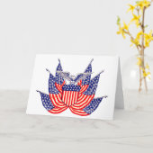 ヴィンテージ愛国米国国旗、7月4日 カード (黄色い花)