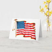 ヴィンテージ愛国米国国旗、7月4日 カード (黄色い花)