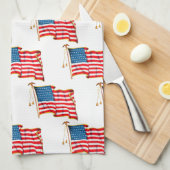 ヴィンテージ愛国米国国旗、7月4日 キッチンタオル (四つ折り)