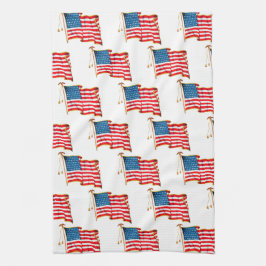 ヴィンテージ愛国米国国旗、7月4日 キッチンタオル