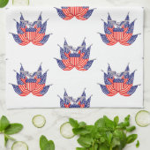 ヴィンテージ愛国米国国旗、7月4日 キッチンタオル (折り畳み)