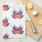 ヴィンテージ愛国米国国旗、7月4日 キッチンタオル (四つ折り)
