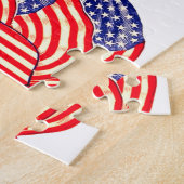 ヴィンテージ愛国米国国旗、7月4日 ジグソーパズル (側面)