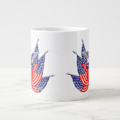 ヴィンテージ愛国米国国旗、7月4日 ジャンボコーヒーマグカップ (正面)