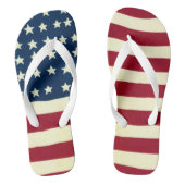 ヴィンテージ愛国米国国旗、7月4日 ビーチサンダル (フットベッド)