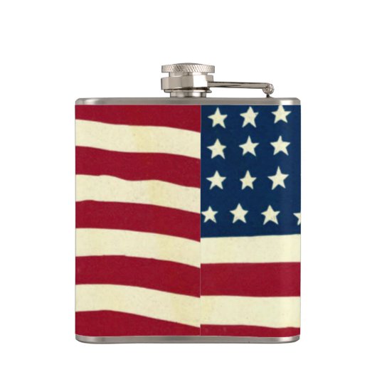 ヴィンテージ愛国米国国旗、7月4日 フラスク (裏面)