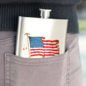 ヴィンテージ愛国米国国旗、7月4日 フラスク (インサイチュ)