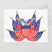 ヴィンテージ愛国米国国旗、7月4日 ポストカード (正面)