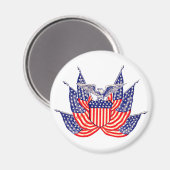ヴィンテージ愛国米国国旗、7月4日 マグネット (正面/裏面)