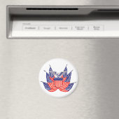 ヴィンテージ愛国米国国旗、7月4日 マグネット (インサイチュ (食洗機))