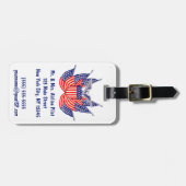 ヴィンテージ愛国米国国旗、7月4日 ラゲッジタグ (正面横)