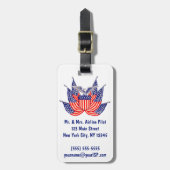 ヴィンテージ愛国米国国旗、7月4日 ラゲッジタグ (正面縦)