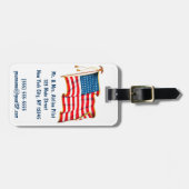 ヴィンテージ愛国米国国旗、7月4日 ラゲッジタグ (正面横)