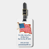 ヴィンテージ愛国米国国旗、7月4日 ラゲッジタグ (正面縦)