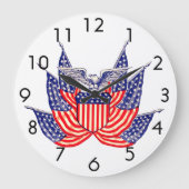 ヴィンテージ愛国米国国旗、7月4日 ラージ壁時計 (正面)