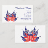 ヴィンテージ愛国米国国旗、7月4日 名刺 (正面/裏面)