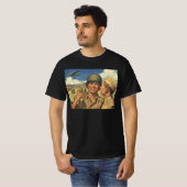 ヴィンテージ愛国者ヒーロー、軍用機男性 Tシャツ (正面フル)