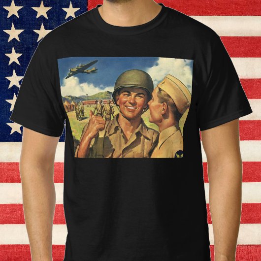 ヴィンテージ愛国者ヒーロー、軍用機男性 Tシャツ