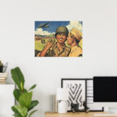 ヴィンテージ愛国者、軍用機の英雄 ポスター (ホームオフィス)