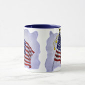 ヴィンテージ愛国色の米国国旗 マグカップ (中央)