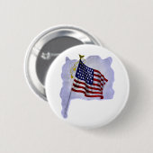 ヴィンテージ愛国色の米国国旗 缶バッジ (正面&裏面)