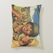 ヴィンテージ愛国英雄、軍隊飛行機男性 アクセントクッション (正面(垂直))