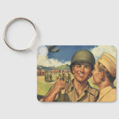 ヴィンテージ愛国英雄、軍隊飛行機男性 キーホルダー (裏面)