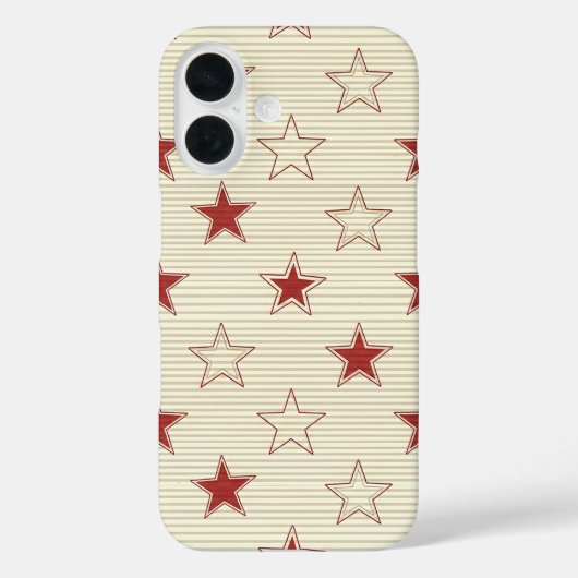ヴィンテージ愛国赤と白の星 シームレス パターン Case-Mate iPhoneケース (裏面)