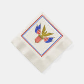 ヴィンテージ愛国赤白青ナプキン 縁ありカクテルナプキン (角)