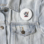 ヴィンテージ愛国野球マスコットTシャツデザイン_1 缶バッジ (インサイチュ)