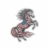 ヴィンテージ愛国馬立ち上がりベクターTシャツデザイン シール (正面)
